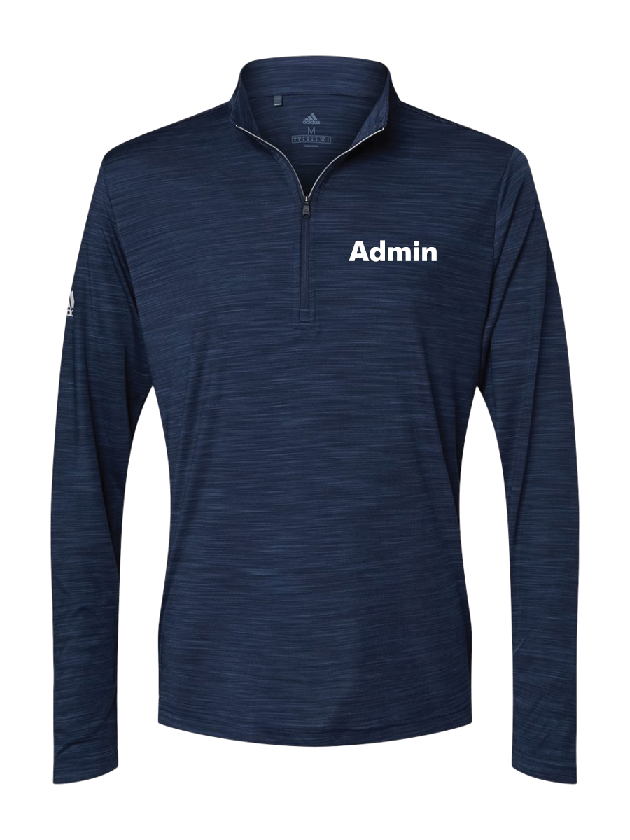 GymZone Adidas Men's Lightweight Mélange Quarter-Zip Pullover - Printed Logo
