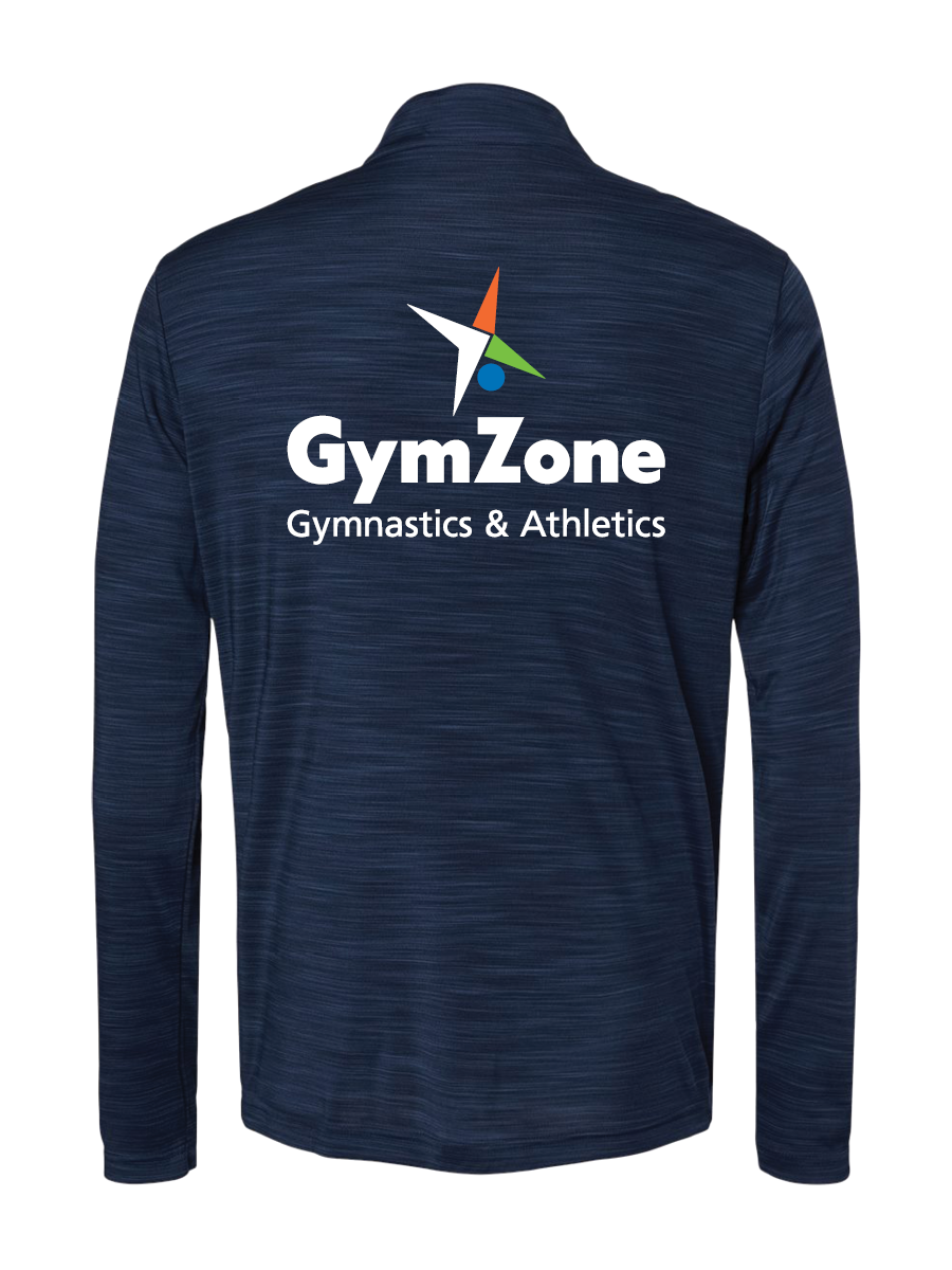 GymZone Adidas Men's Lightweight Mélange Quarter-Zip Pullover - Printed Logo