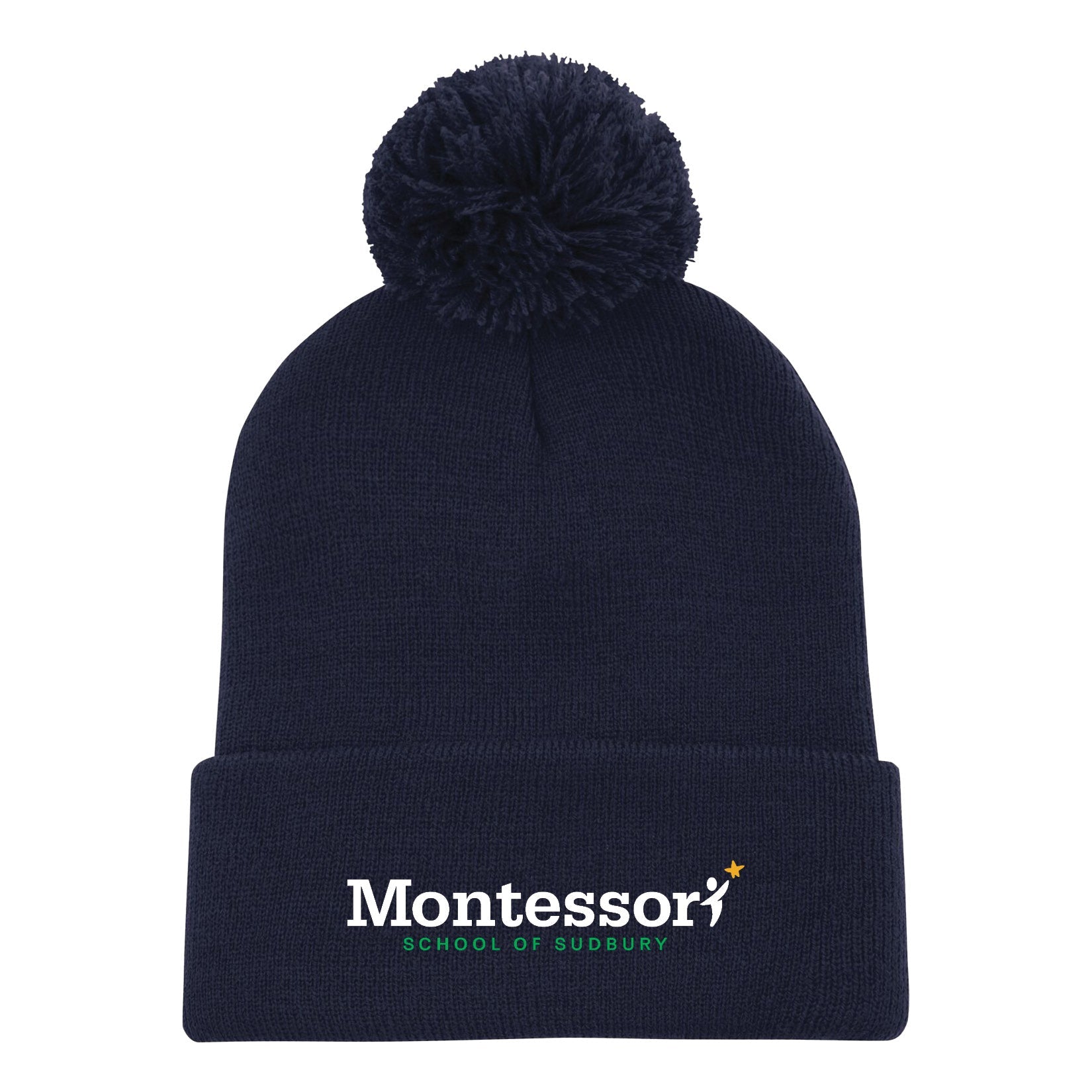 MONTESSORI - Pom Pom Toque with Cuff - Embroidered Logo
